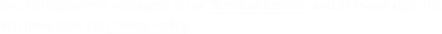 Terms and privacy policy text